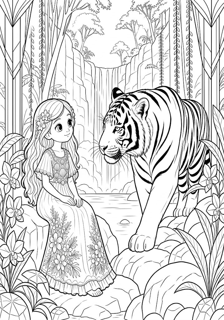 Princesse Sylénia et Almaris le Tigre Blanc