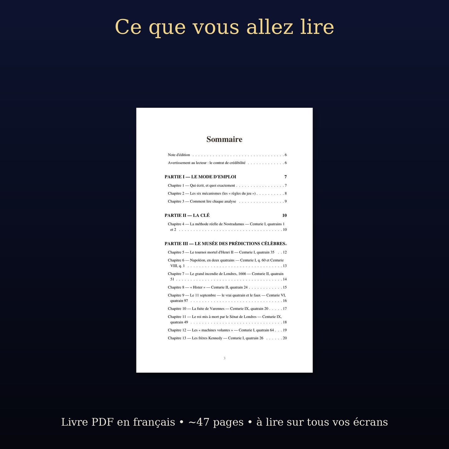 Nostradamus, Mot à Mot