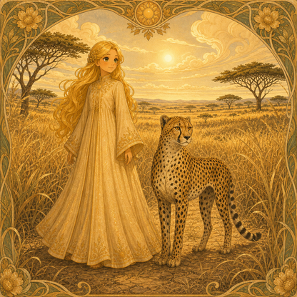 Princesse Elyara et Zélio le Guépard