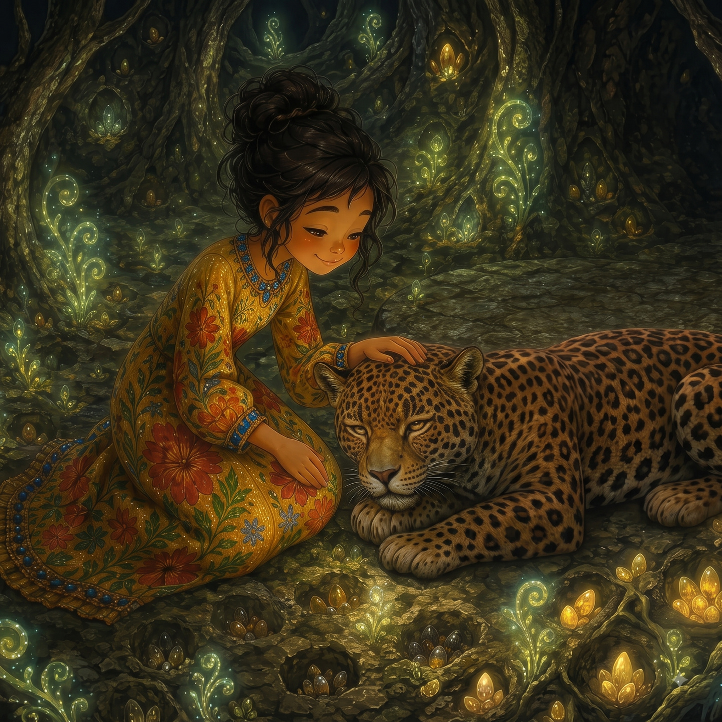 Princesse Doréline et Kazaru le Jaguar