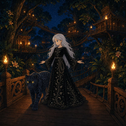 Princesse Argenthia et Vélunor la Panthère Noire