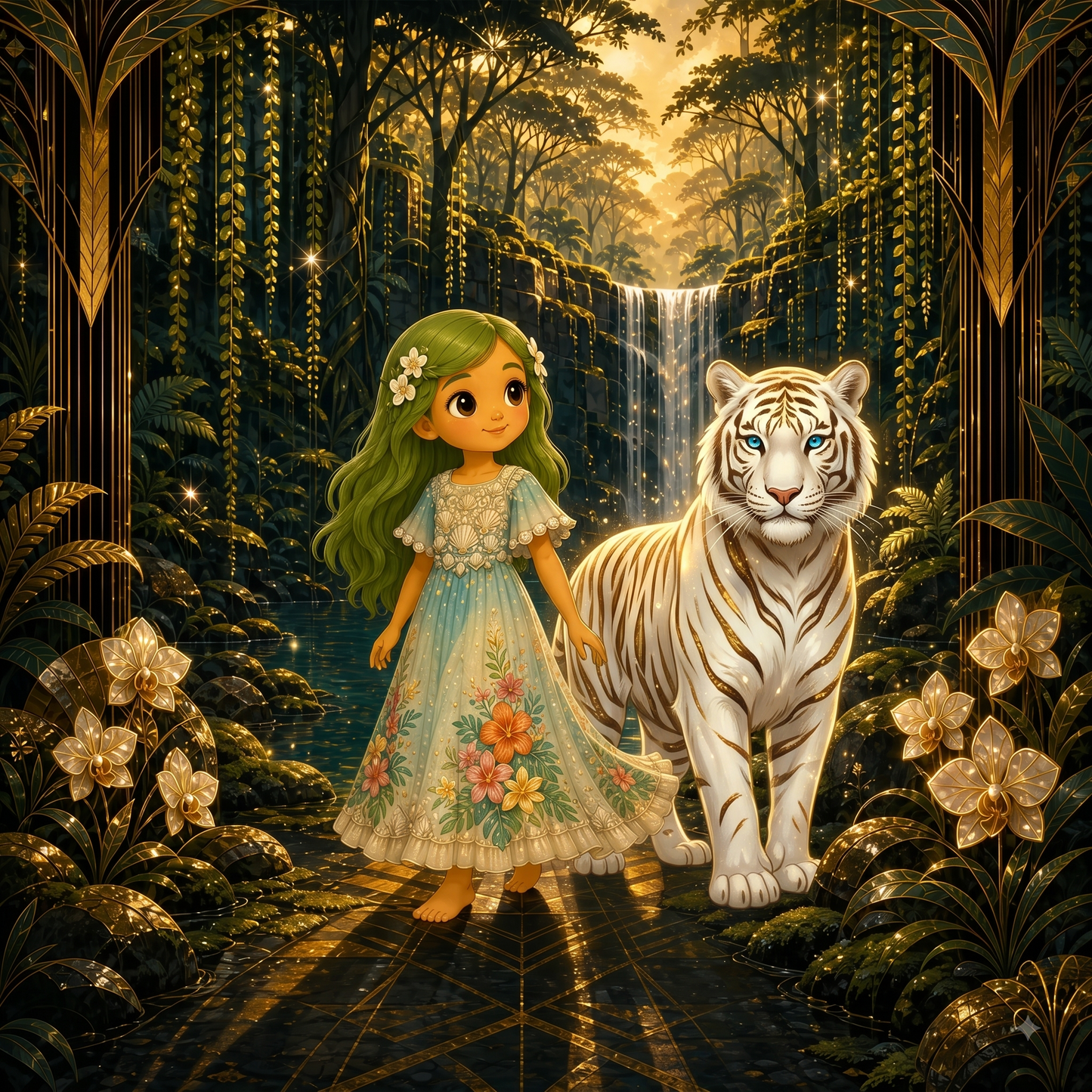 Princesse Sylénia et Almaris le Tigre Blanc