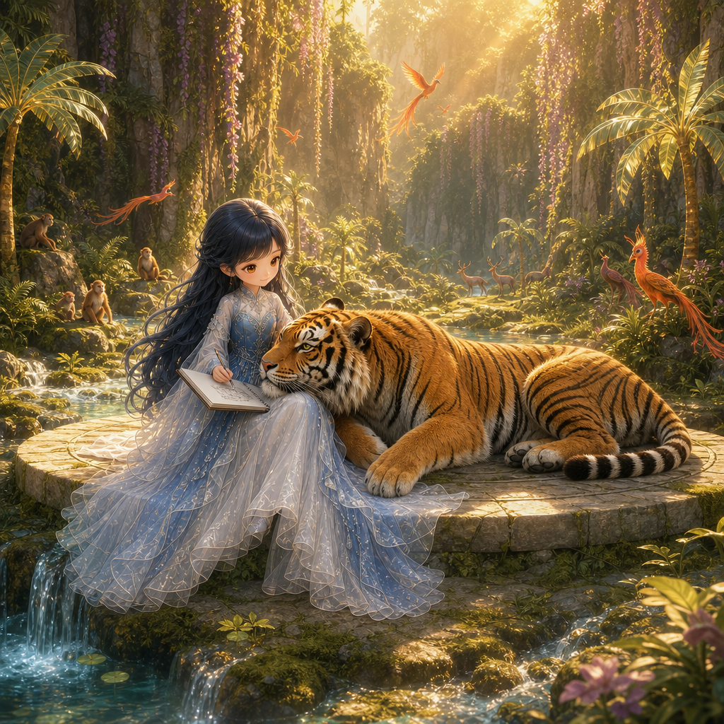 Princesse Azuréa et Malyor le Tigre de Malaisie