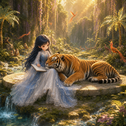 Princesse Azuréa et Malyor le Tigre de Malaisie