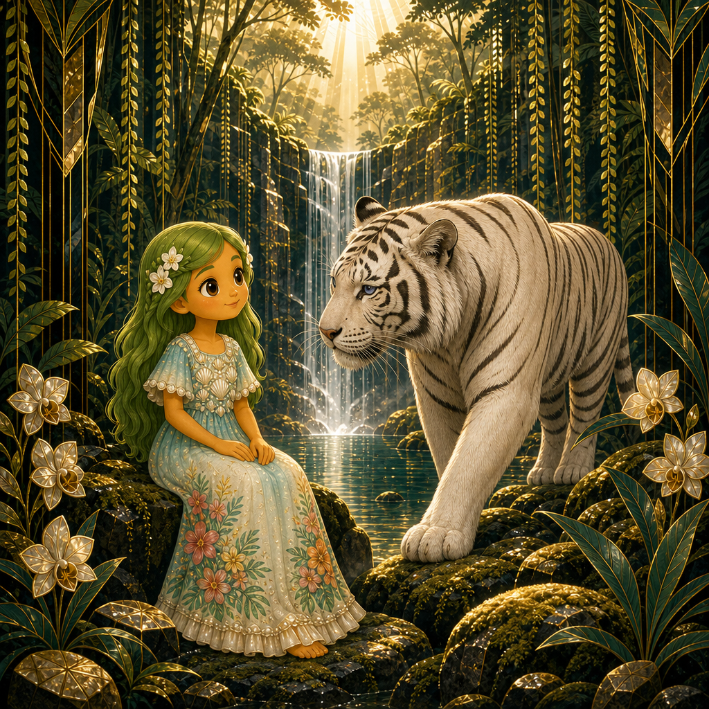Princesse Sylénia et Almaris le Tigre Blanc