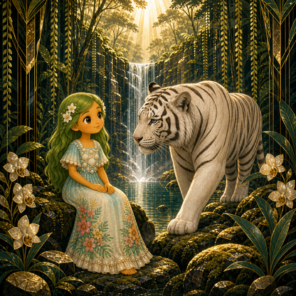 Princesse Sylénia et Almaris le Tigre Blanc