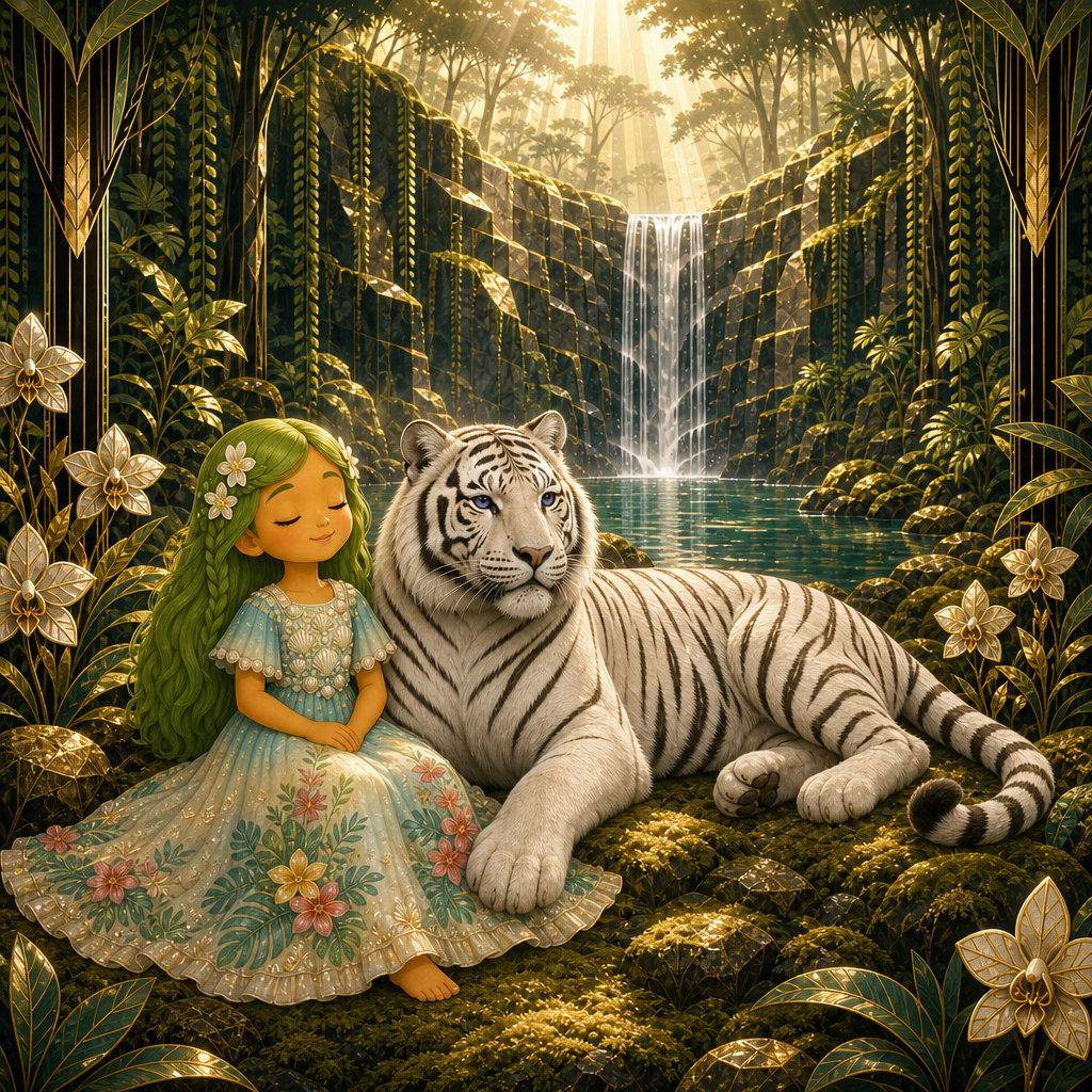 Princesse Sylénia et Almaris le Tigre Blanc